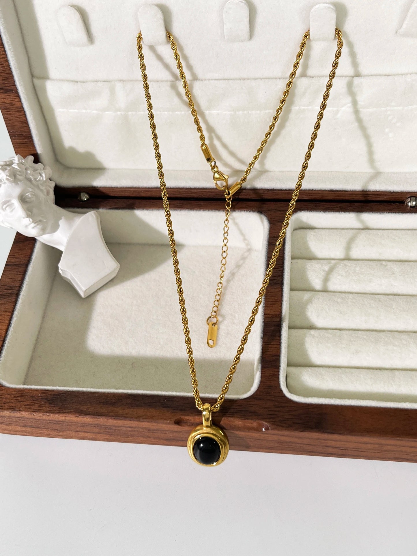 18K Gold Plated Gemstone Pendant Necklace