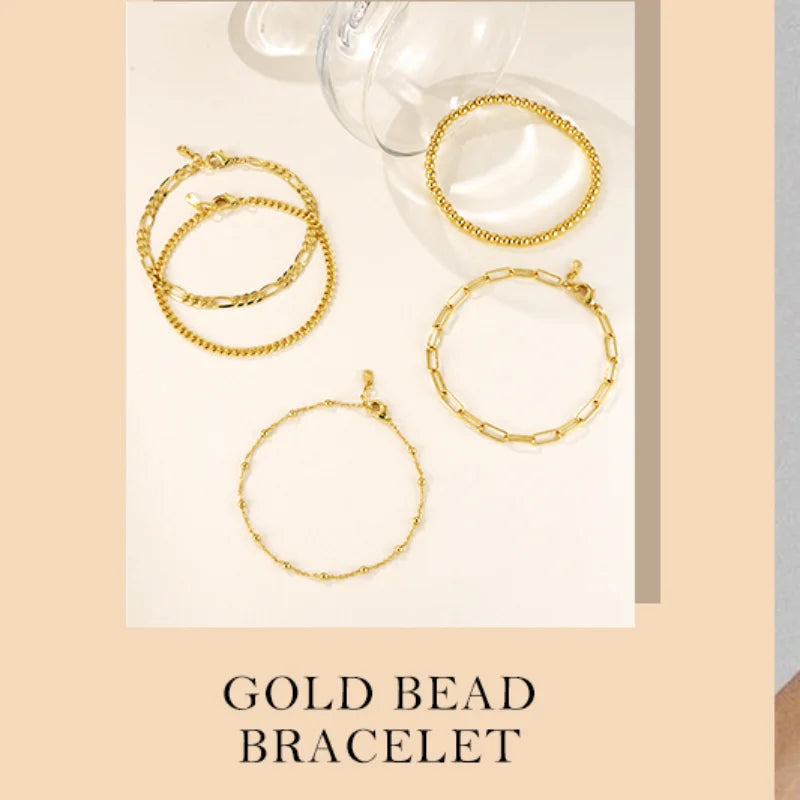 Gold Plated Stainless Steel Bracelet Set