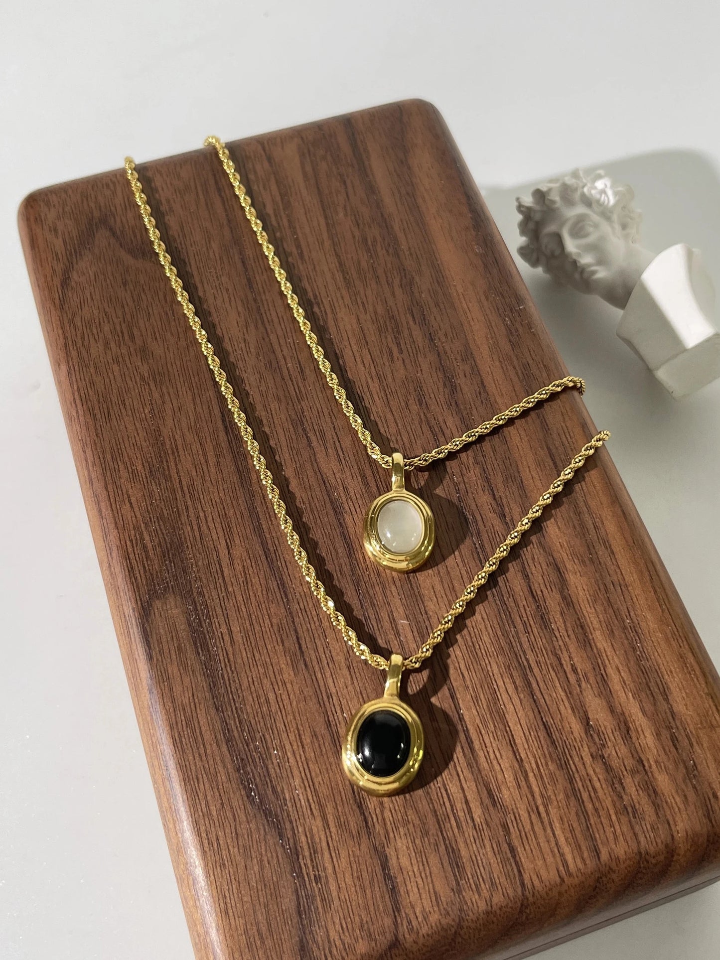 18K Gold Plated Gemstone Pendant Necklace