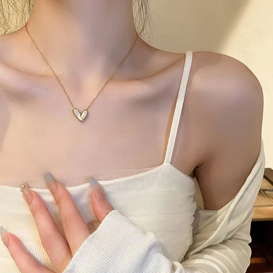 Minimalist Gold Plated Shell Heart Necklace