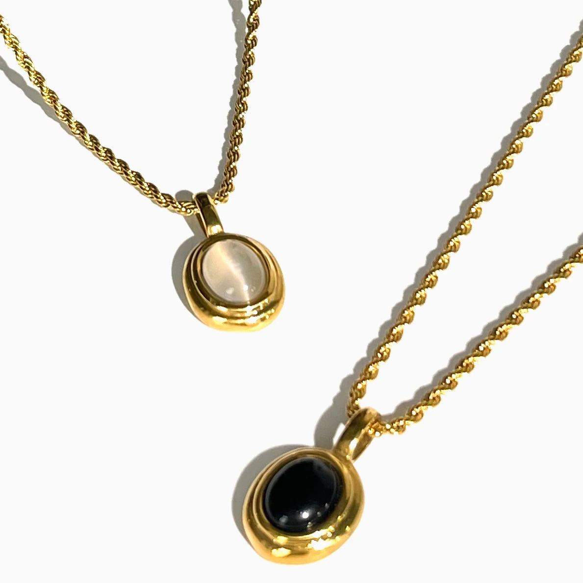 18K Gold Plated Gemstone Pendant Necklace